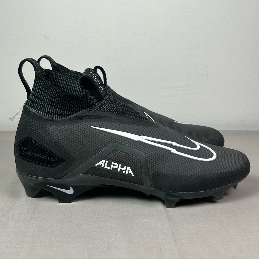 Nike Alpha Menace Elite 3 Black White Football Cleats CT6648-010 Mens Size 12